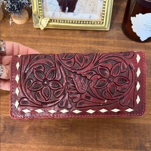 Handcrafted Floral Leather Wallet